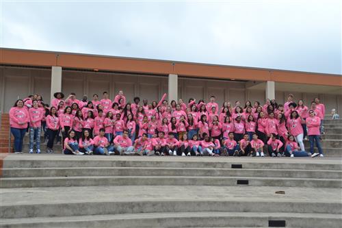 madison pals students together in pink 
